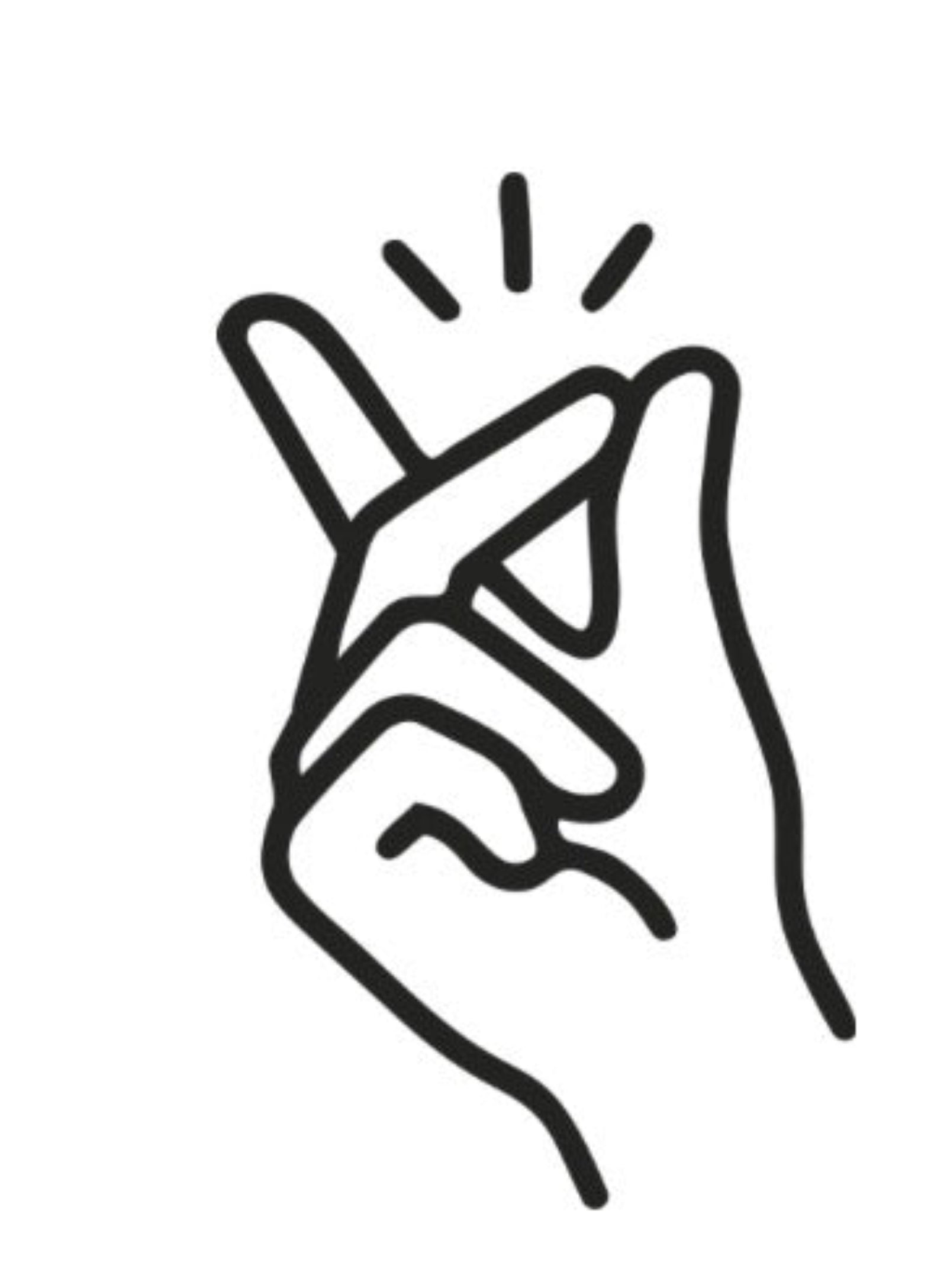 Line art icon of fingers snapping