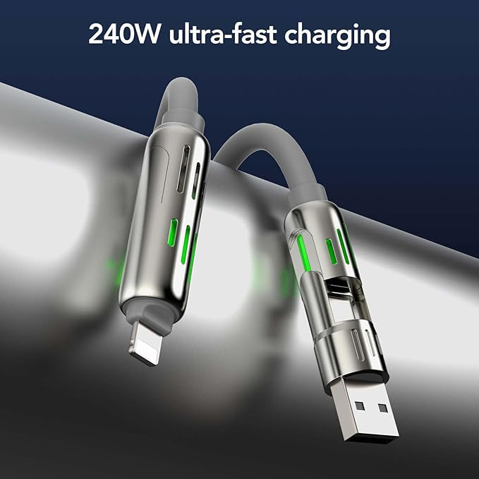 ChargeMax 4X 4-in-1 Charging Cable 6.6ft Black